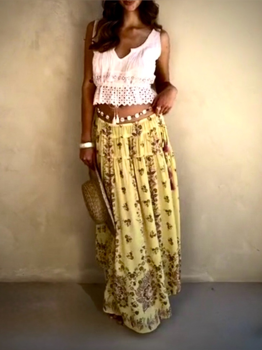Spell $249 Rebel Spirit Tassel Maxi Skirt in Yellow Daffodil 🌸 Size XXS 🌼 NWOT